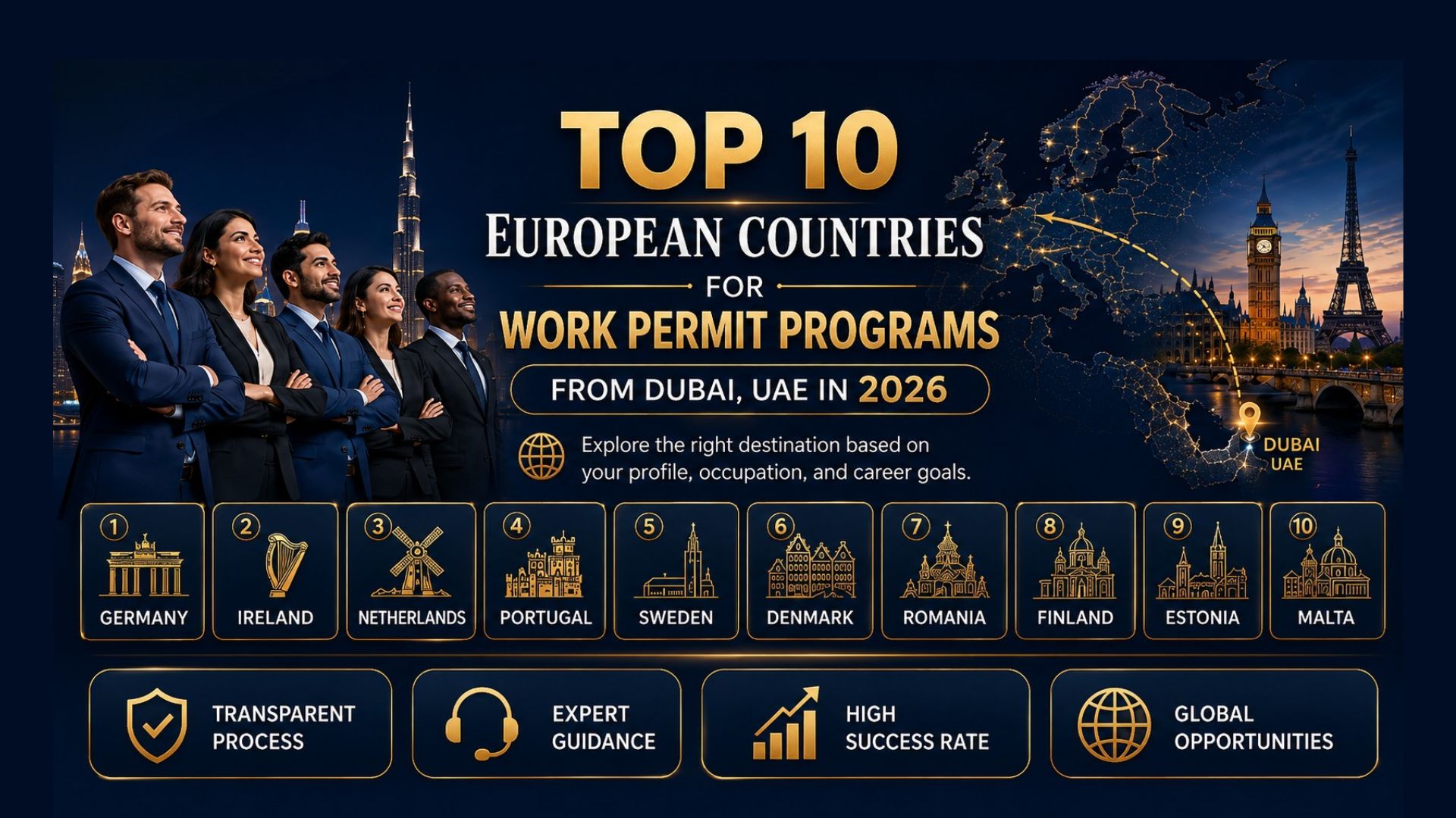 Blog 13 Top 10 European countries for work permit programs from Dubai UAE in 2026